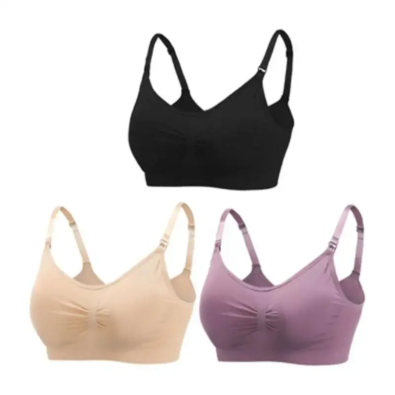 Thumbnail: 3pcs/Set High Quality Maternity Nursing Bras Cotton Breastfeeding