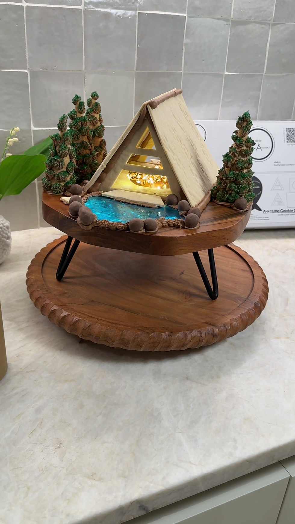Thumbnail: A-Frame Cookie Cabin Fish Texture Roller - Used to make this A-Frame Cookie Cabin