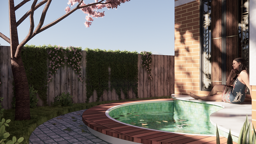 Pool side of Zenhouse