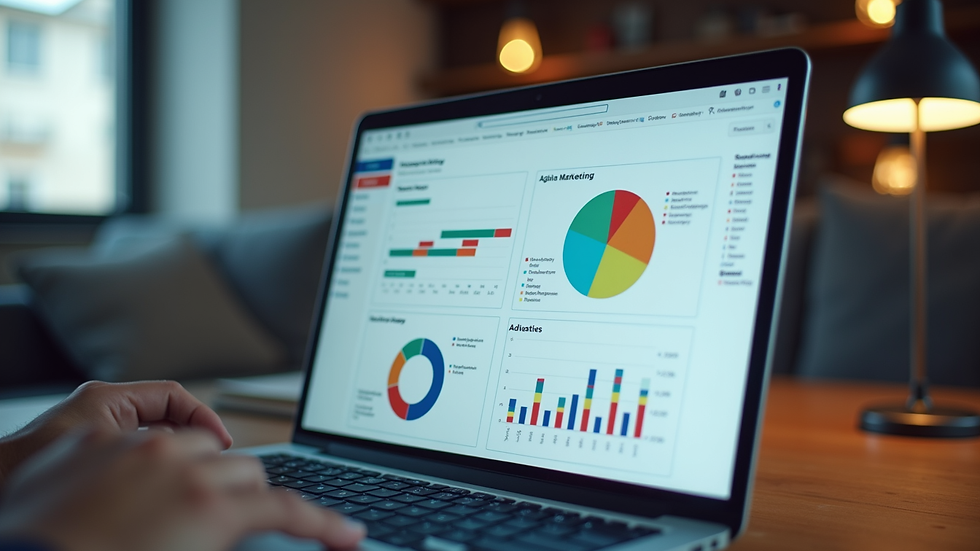 Close-up view of a laptop screen showing digital marketing analytics