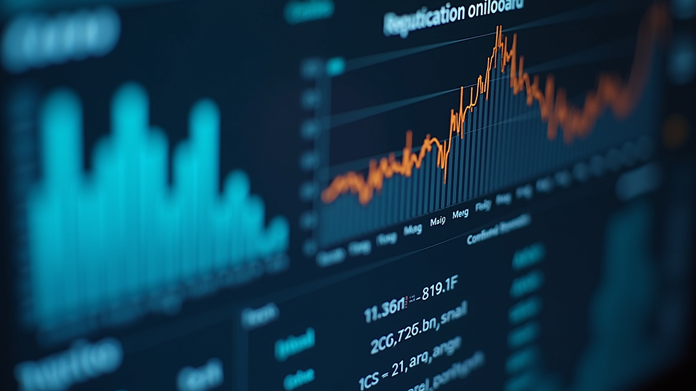 Close-up view of a digital dashboard showing reputation analytics