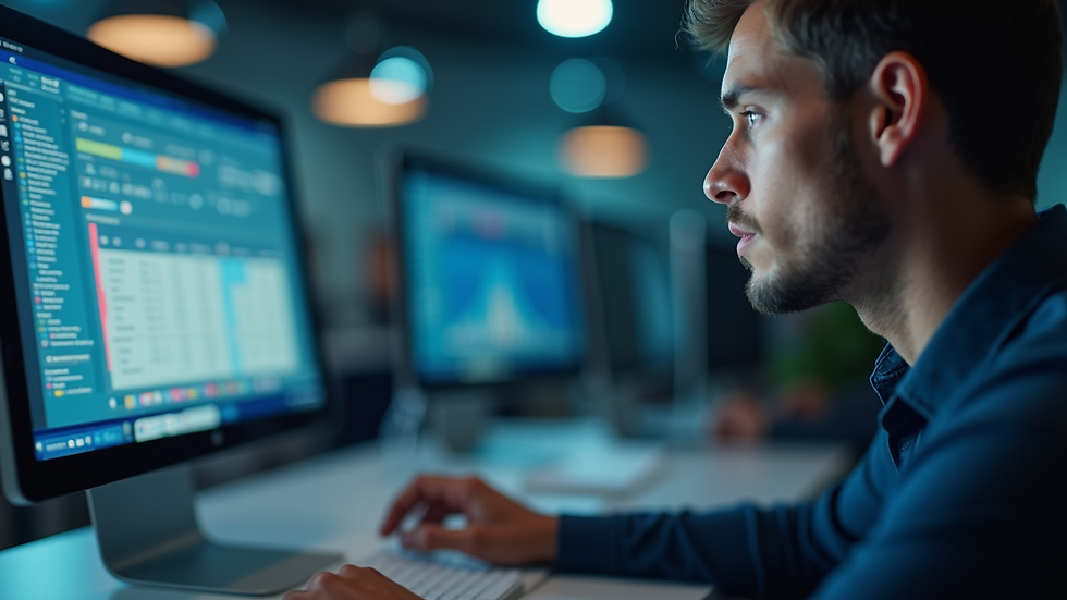 Close-up view of a computer screen displaying reputation monitoring software