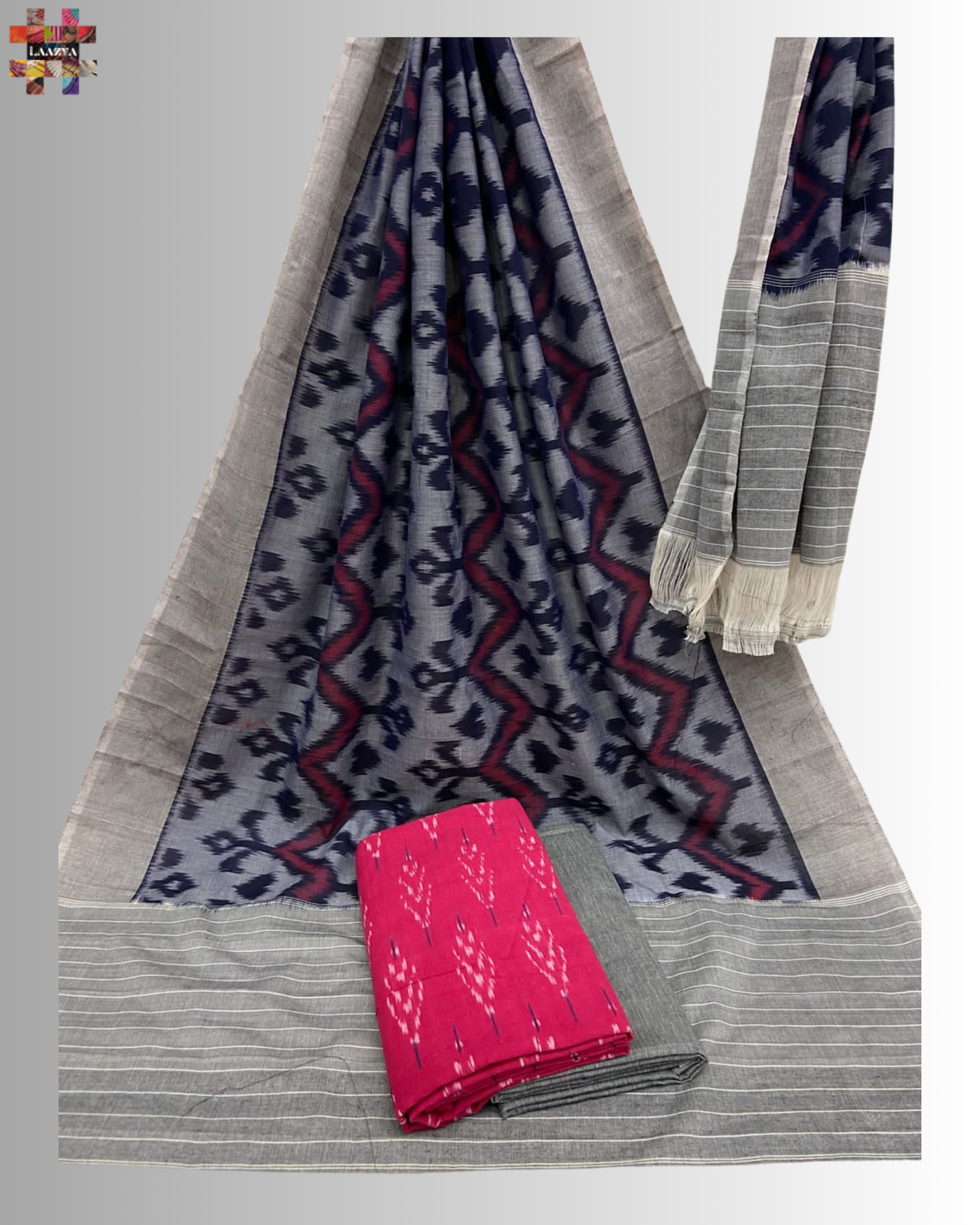 Mercerized Double Ikkat Unstitched Suit Piece