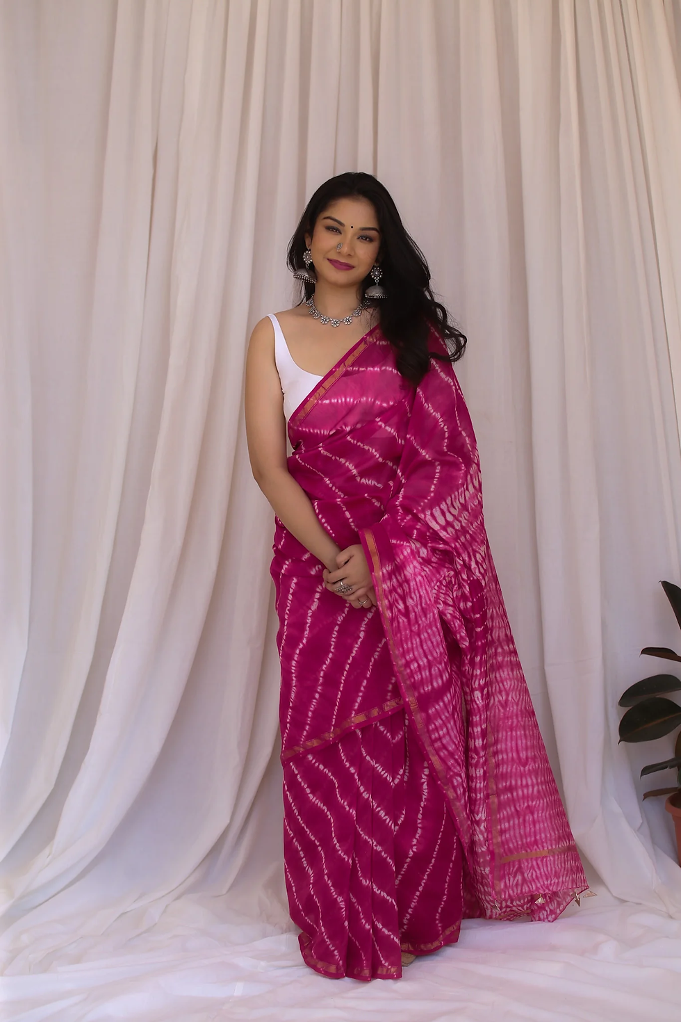 Sari de seda Chanderi