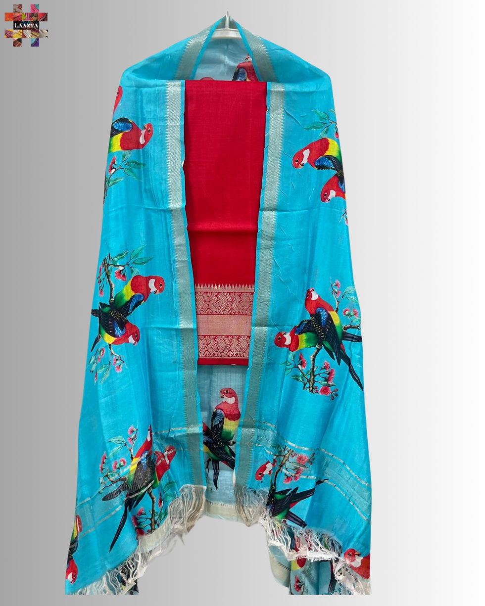 Material del vestido sin costuras de semi seda Mangalagiri