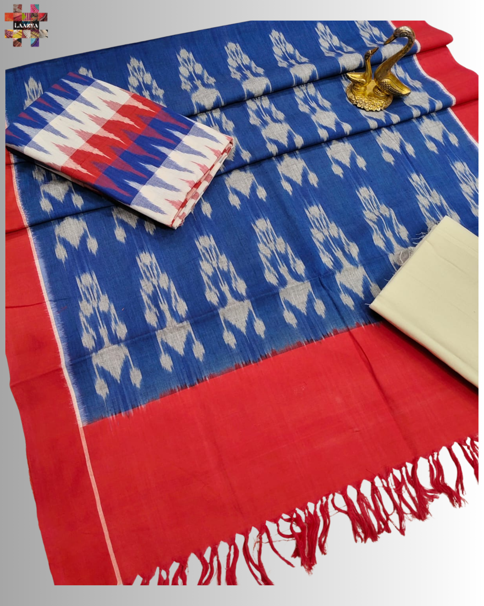 Mercerized Double Ikkat Unstitched Suit Piece