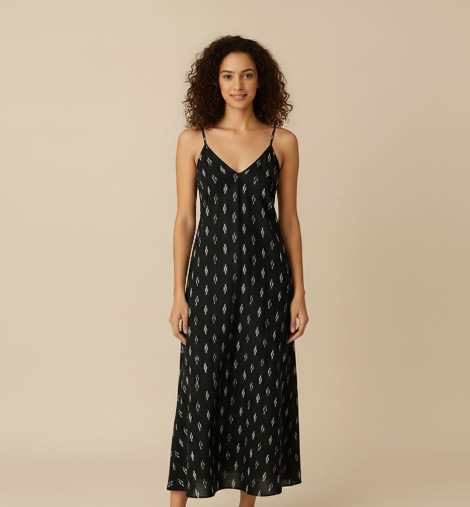 Handwoven Ikkat Cotton Night wear NW015