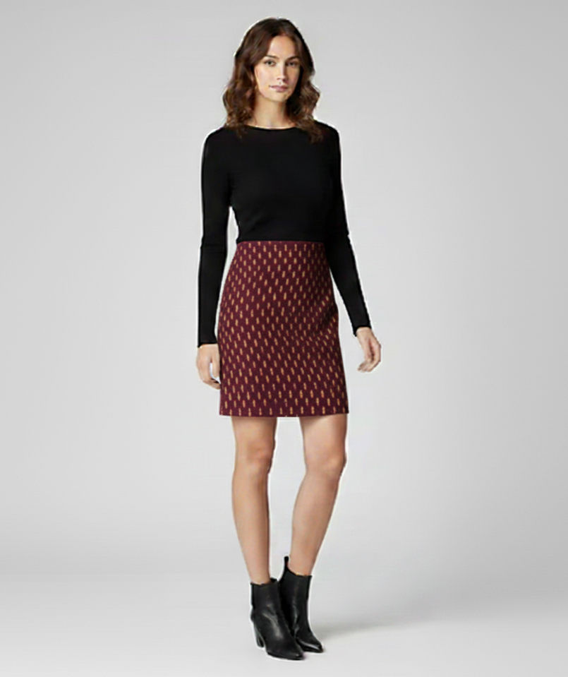 Falda Ikkat en telar manual personalizable