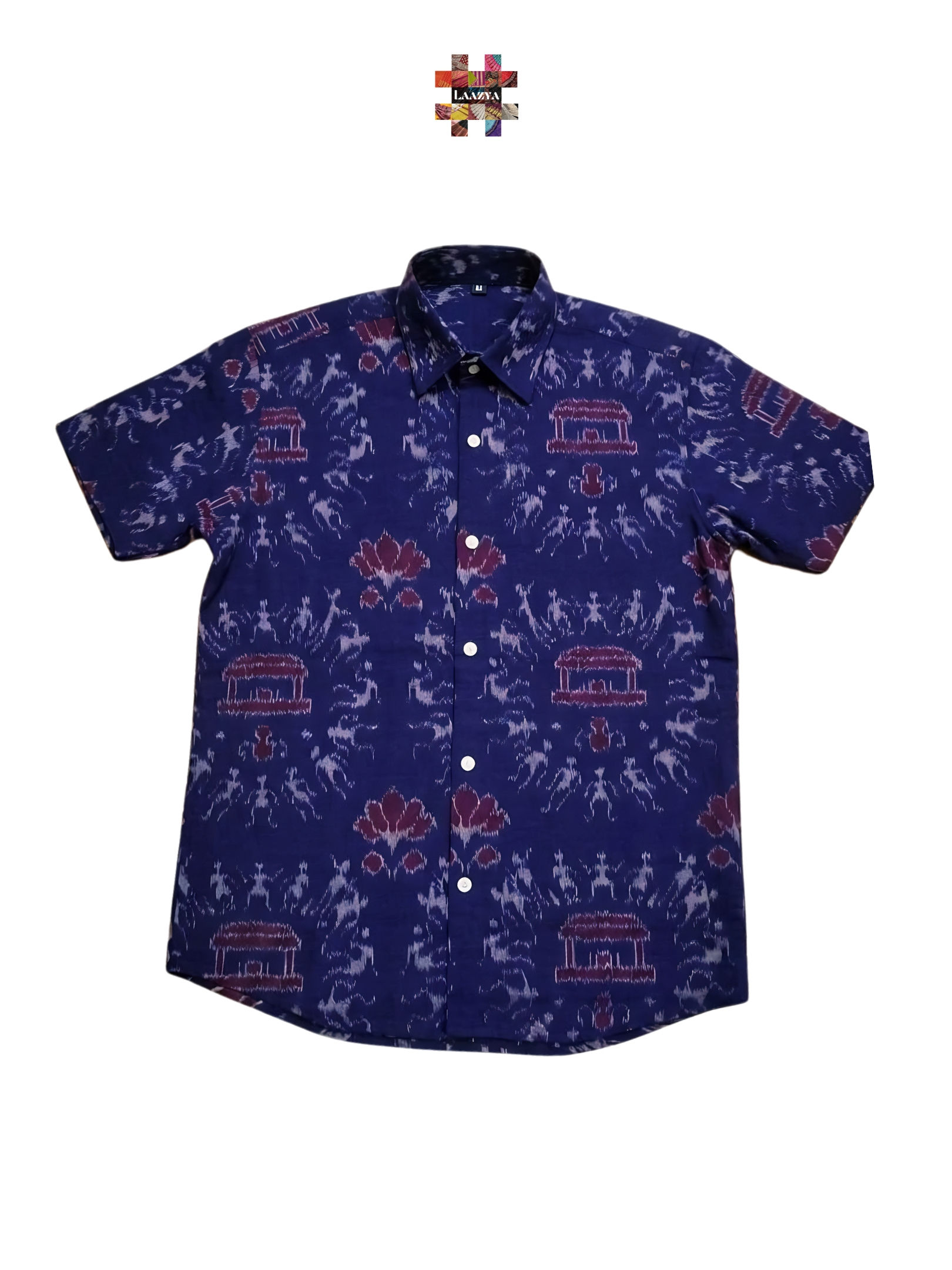 Sambalpuri Ikkat Handloom Cotton Stitched Half Shirts