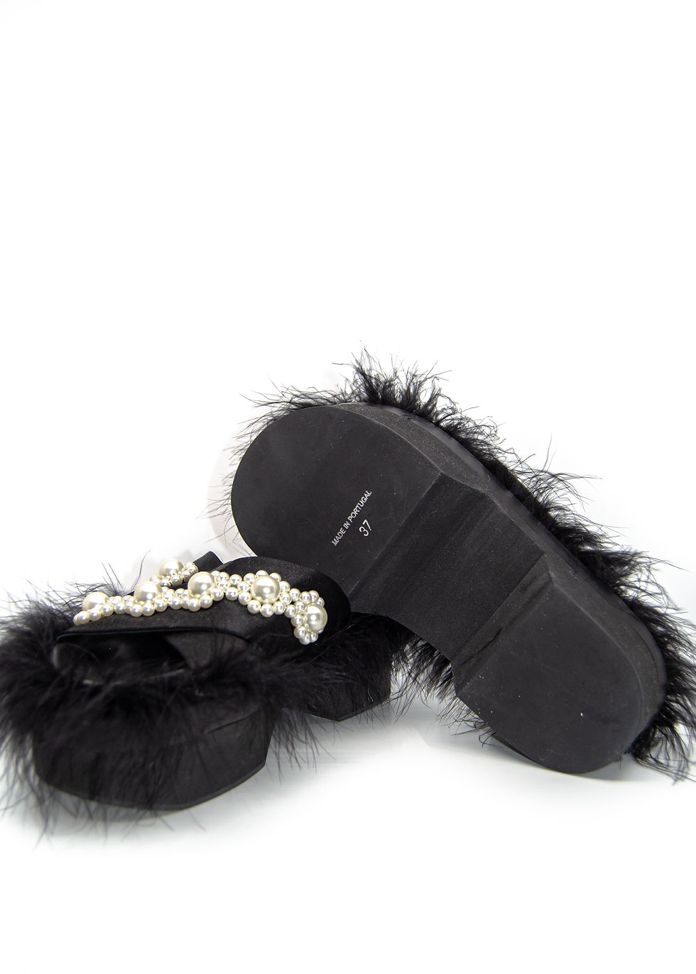 SIMONE ROCHA Platform Shoes with Pearl and Fur (Size 37