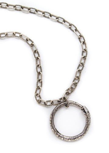 GUCCI Silver Necklace with Snake Pendent