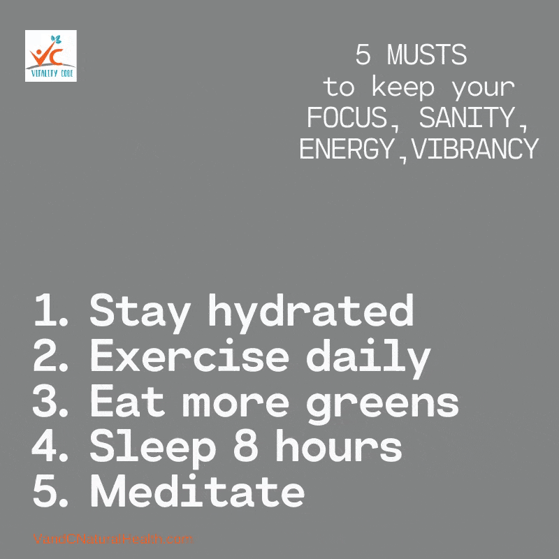 5 Musts to Keep Your Focus, Sanity, Energy, and Vibrancy