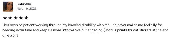 Teacher Brian 5 star Review