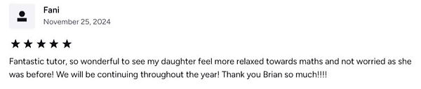 Teacher Brian 5 star Review