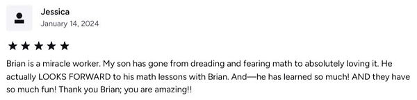 Teacher Brian 5 star Review