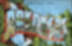 Nostalgic painting of Arkansas with  important Landmarks noted