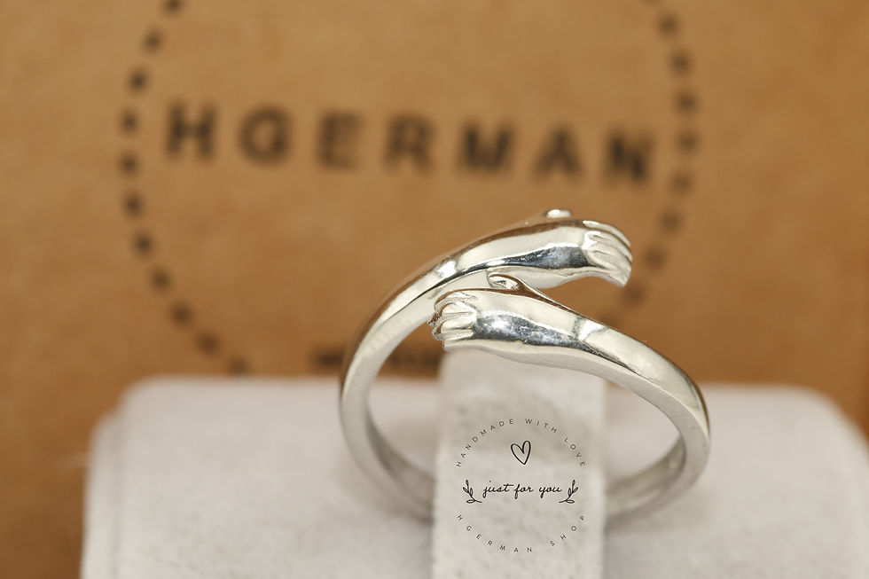 Thumbnail: Love Hug Silver Ring, Love Hugging Ring, Adjustable Ring, Open Ring