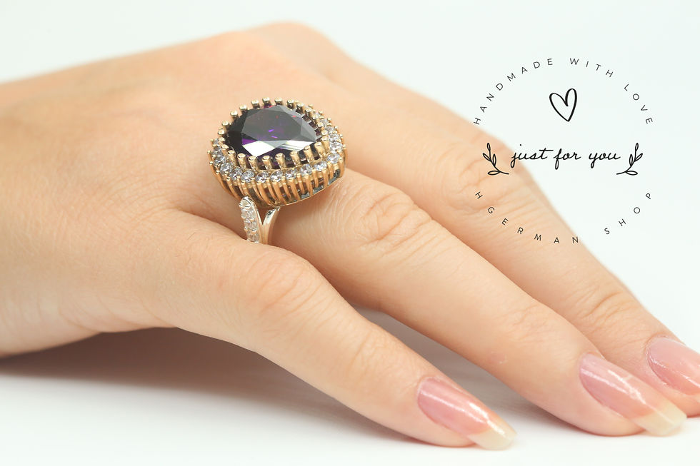 Thumbnail: Special Handmade Ottoman Design Amethyst 925 Sterling Silver Ring