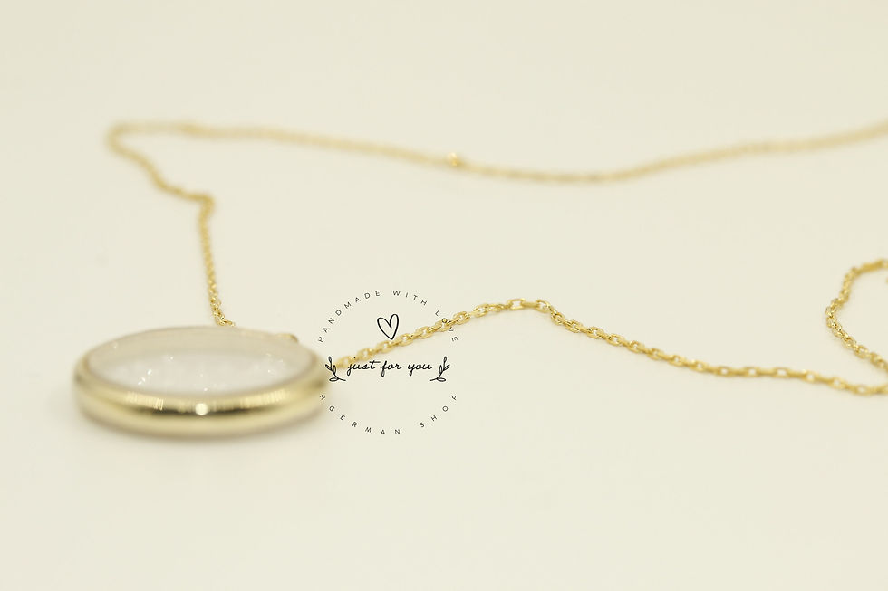 Thumbnail: Crystal Glass Silver Necklace, Gold Silver Pendant