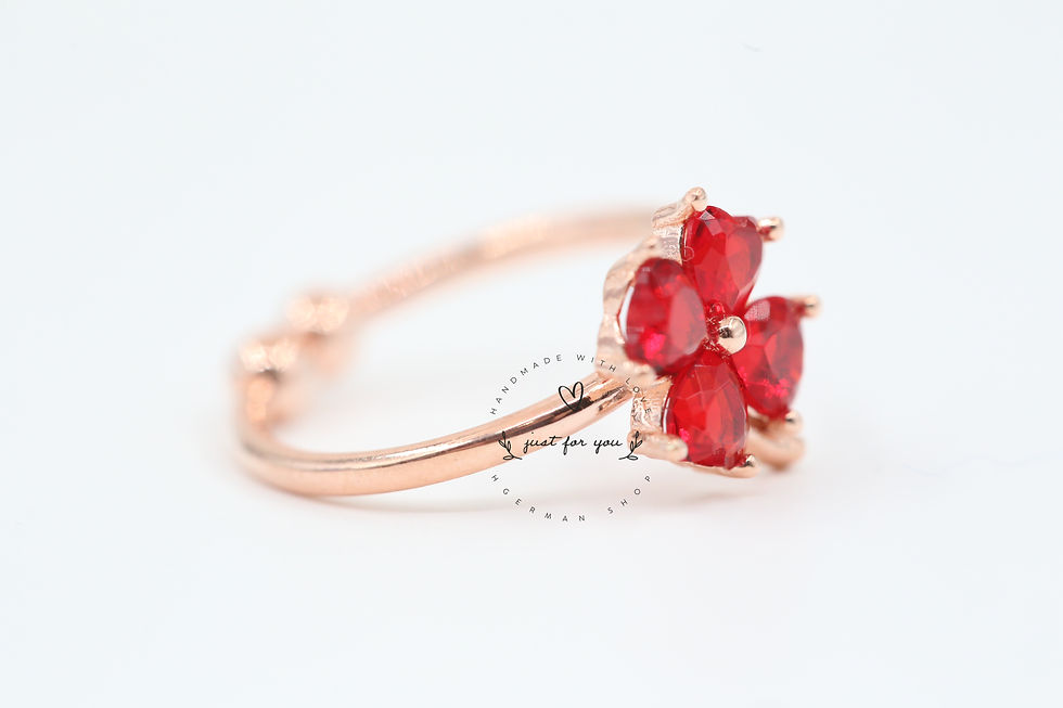 Thumbnail: Four Leaf Clover Silver Ring