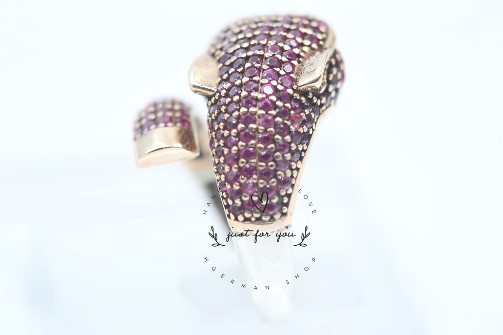 Thumbnail: Jaguar Panther Leopard Cat Cubic Zircon Silver Ring