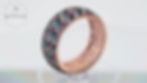Thumbnail: 5 Lines Multi Color Round Cut Cubic Zirconia Silver Ring, Fashion Design
