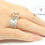Thumbnail: Square Cut Citrine and Diamond Sterling Silver Ring, Handmade Jewelry