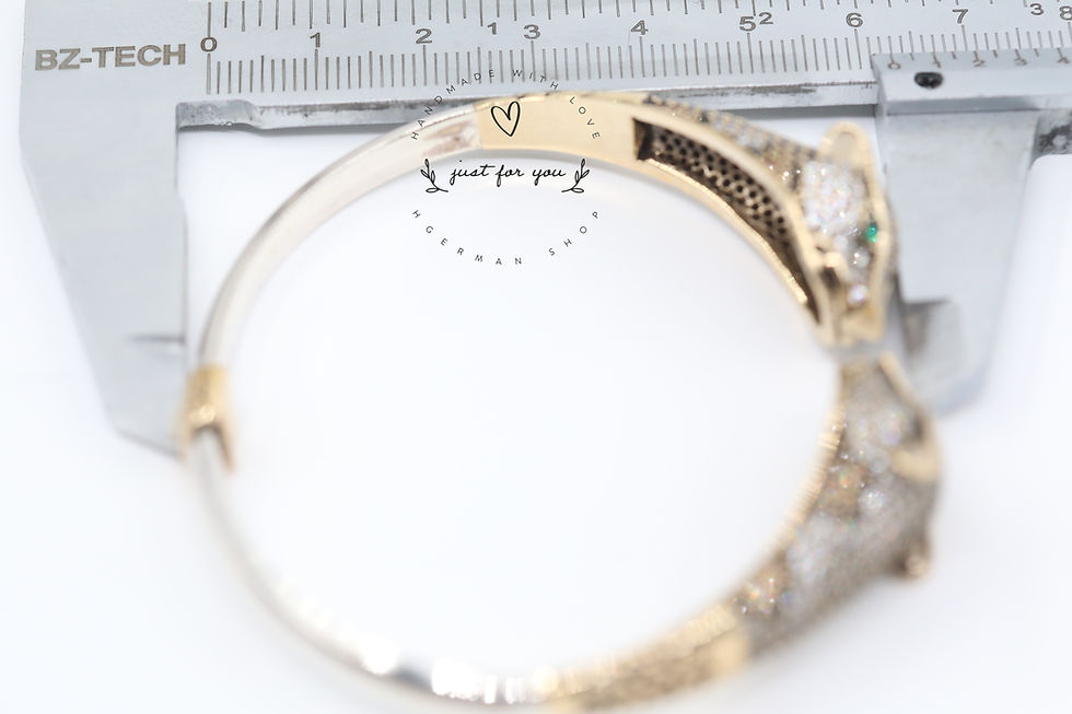 Miniatura: Jaguar Panther Leopard Cubic Zircon Bracelet, Sterling Silver Bracelet, Gift for