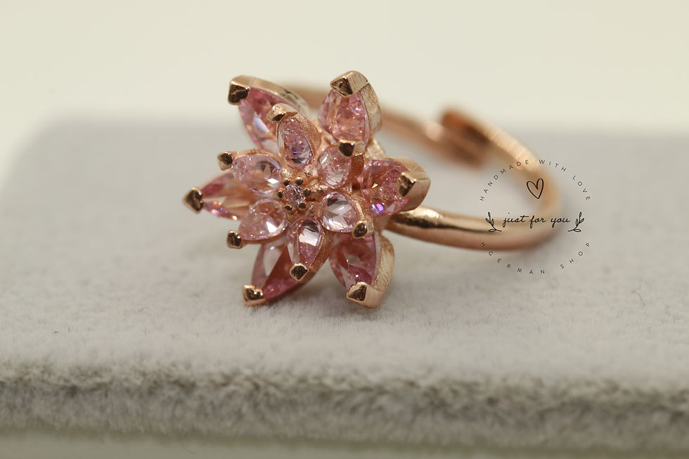 Thumbnail: Pink Lotus Flower Silver Ring
