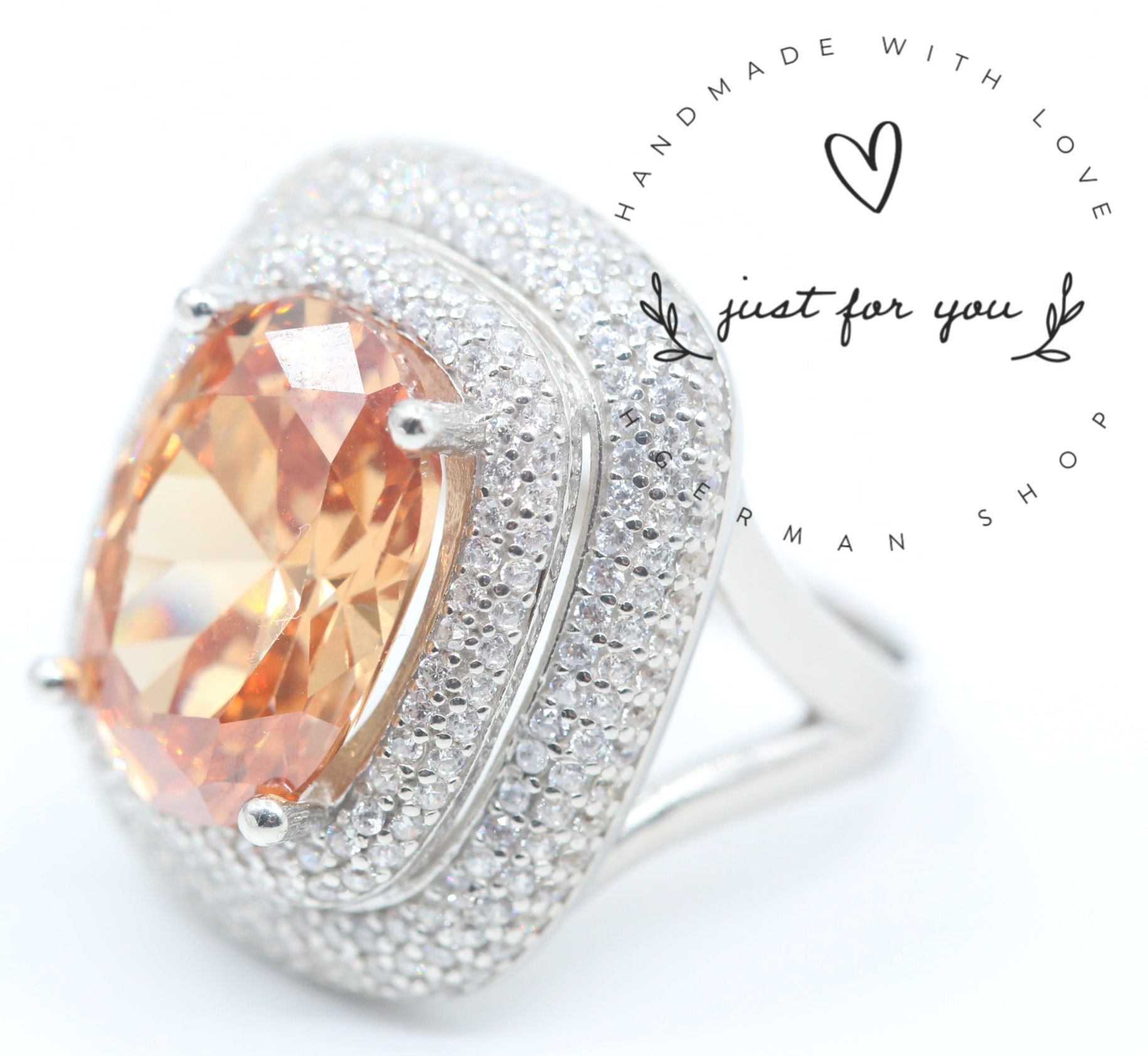 Special Handmade Ottoman Design Honey 925 Sterling Silver Ring