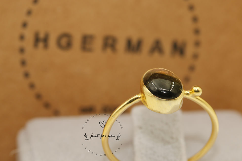 Miniaturbild: Natural Tourmaline Ring, 925 Sterling Silver, Black Tourmaline Ring