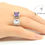 Thumbnail: Square Cut Amethyst and Diamond Sterling Silver Ring, Handmade Jewelry