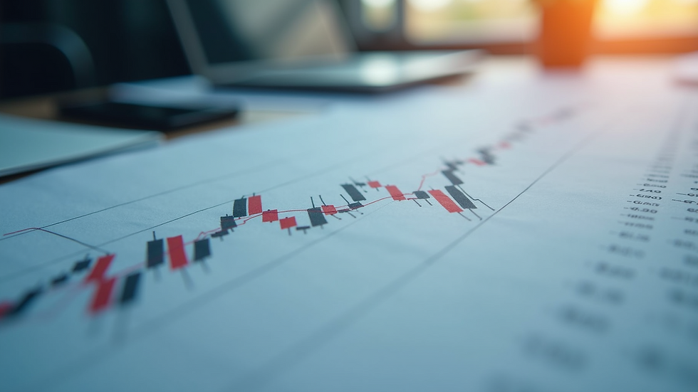 Close-up view of a bullish market trend line on a chart