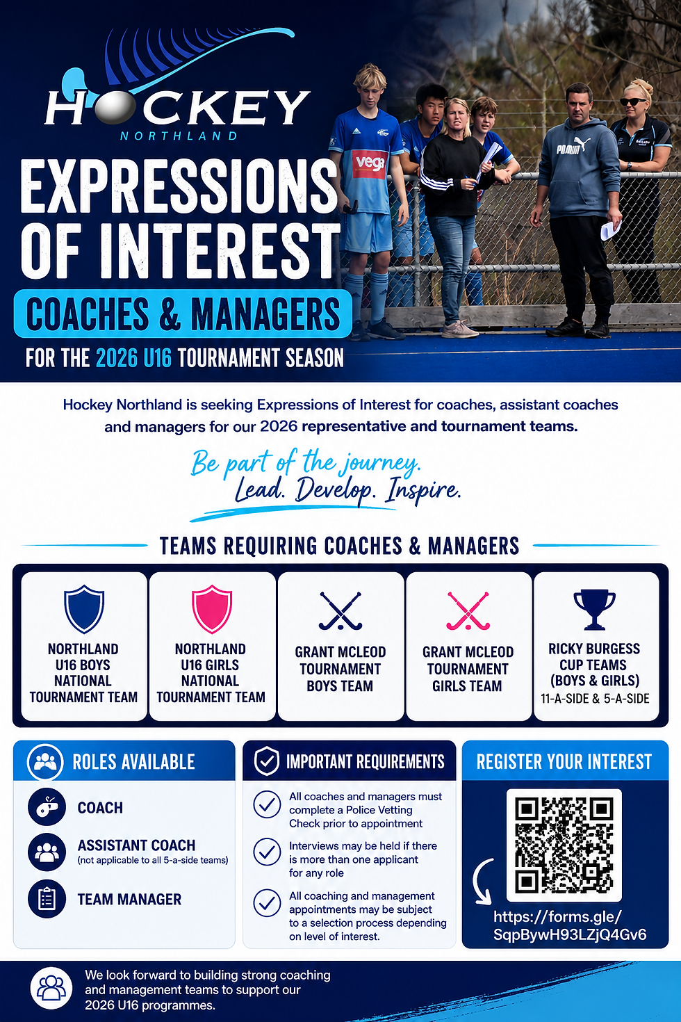 🏑 NORTHLAND HOCKEY –U16 COACHES AND MANAGERS EXPRESSIONS OF INTEREST