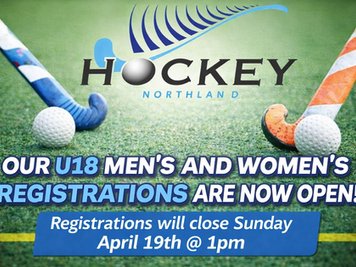 Hockey Northland is now calling for registrations for U18 Men’s and Women’s Open Trials.
