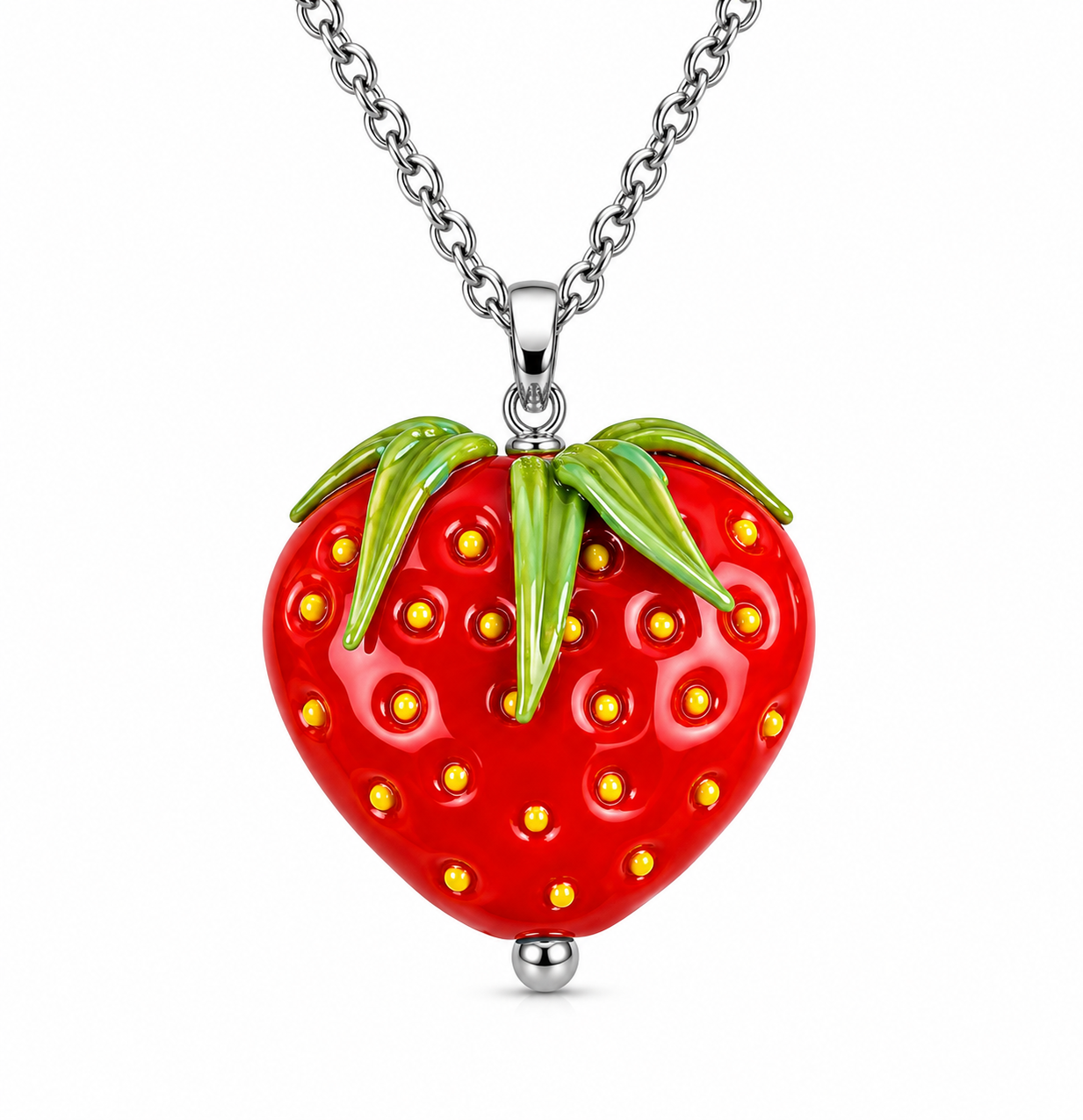 Glass Strawberry Pendant