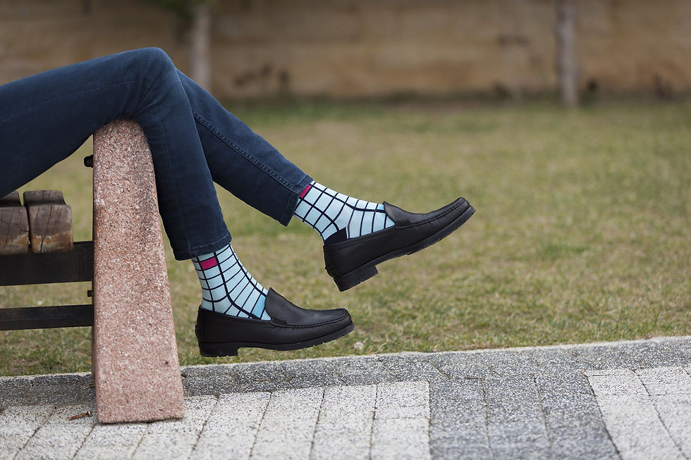 Küçük resim: Men's Fashionable Blocks Socks