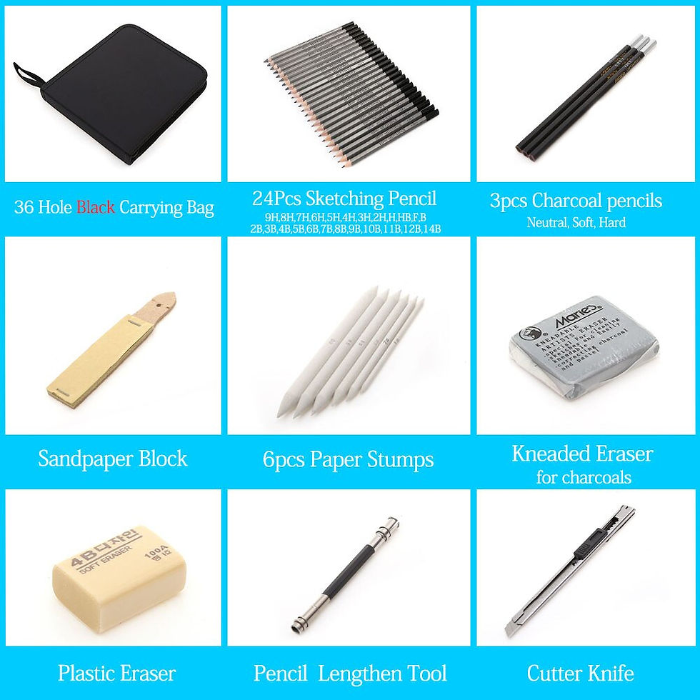 Miniatura: 27/39pcs Sketch  Pencil Pencil Bags for Painter School Students Art Supplies