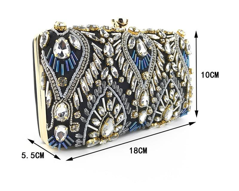 Küçük resim: Clutch Handbag Diamond Rhinestone Pearls Beaded Chain