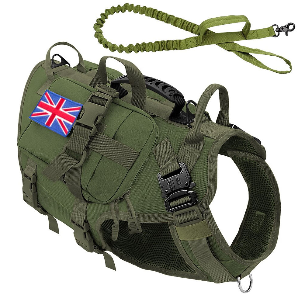 Thumbnail: Tactical K9 Dog Harness/ Vest for Med/ Lg Dogs /Training, Hiking with Pouches