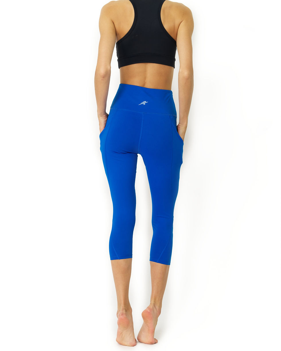 Miniatura: High Waisted Yoga Capri Leggings - Sky Blue