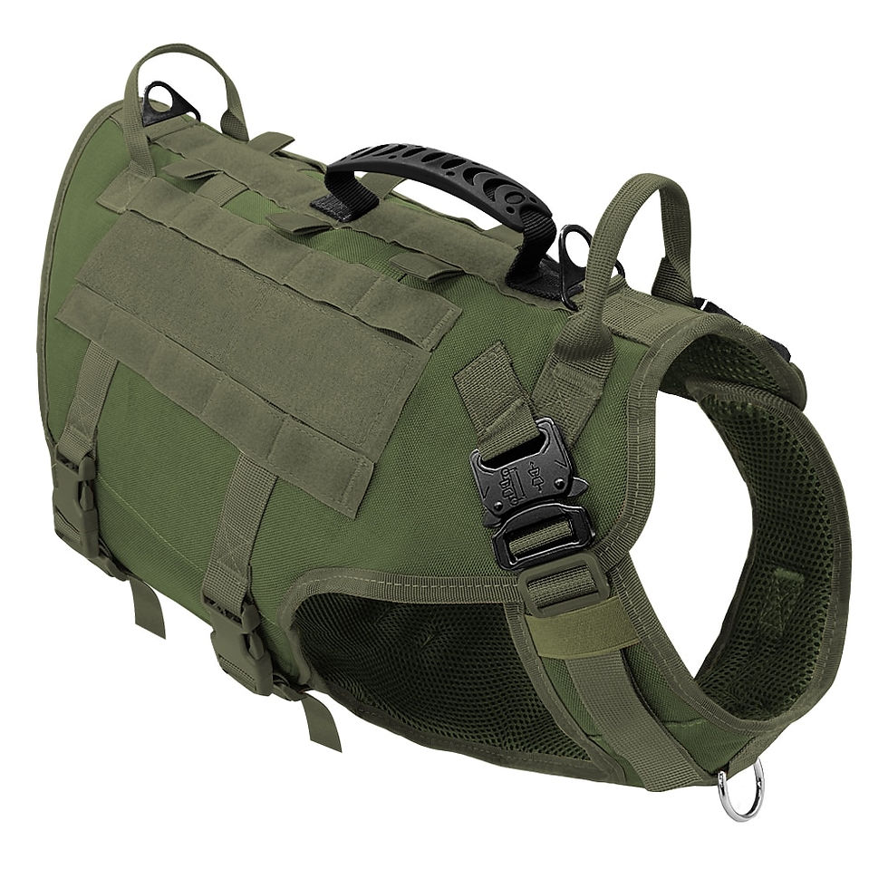 Miniature : Tactical K9 Dog Harness/ Vest for Med/ Lg Dogs /Training, Hiking with Pouches