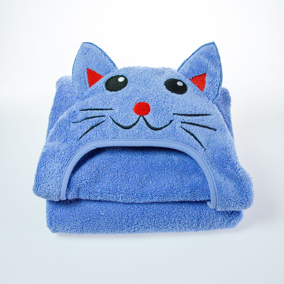 Miniaturbild: Cat Hooded Cotton Turkish Towel: Baby