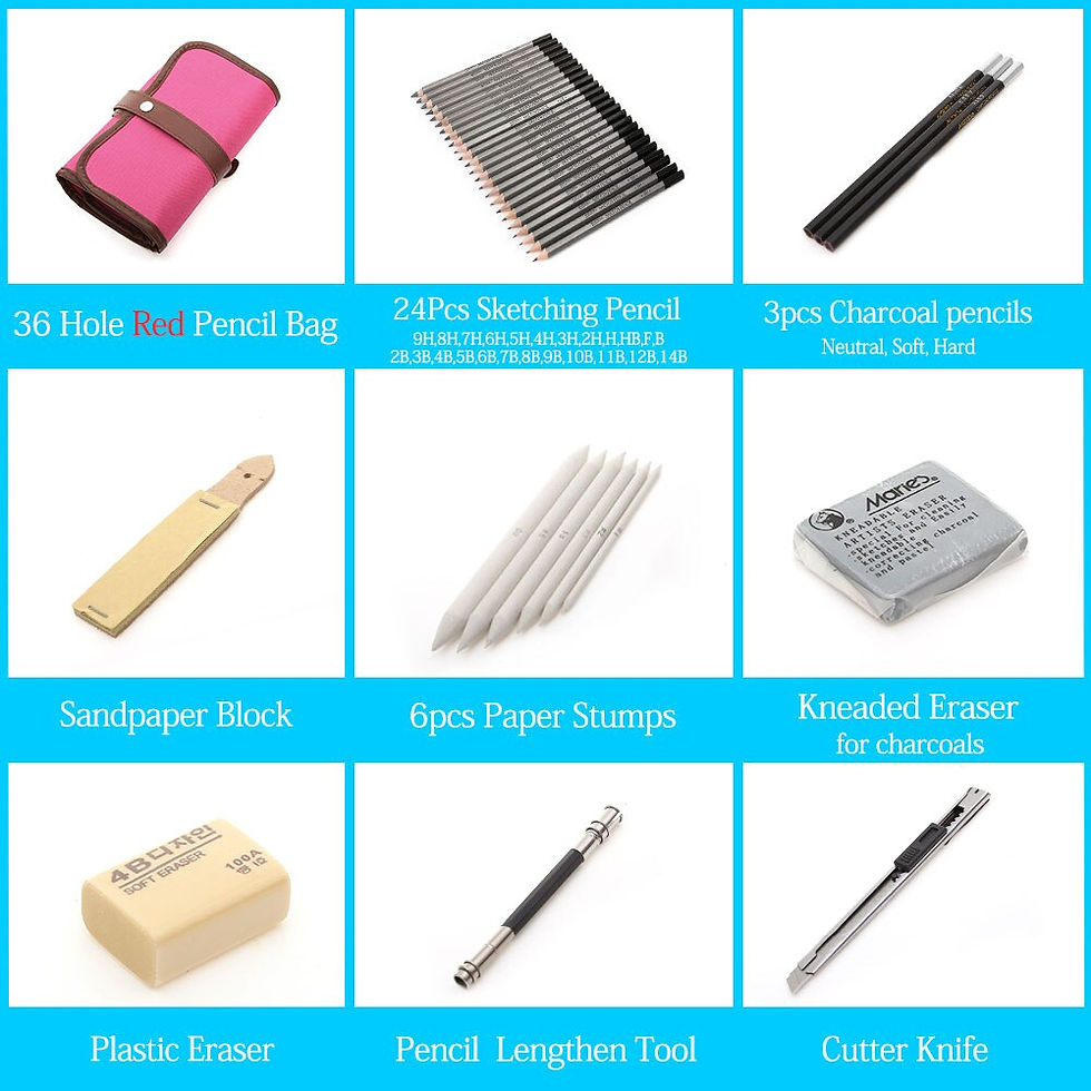 Miniatura: 27/39pcs Sketch  Pencil Pencil Bags for Painter School Students Art Supplies