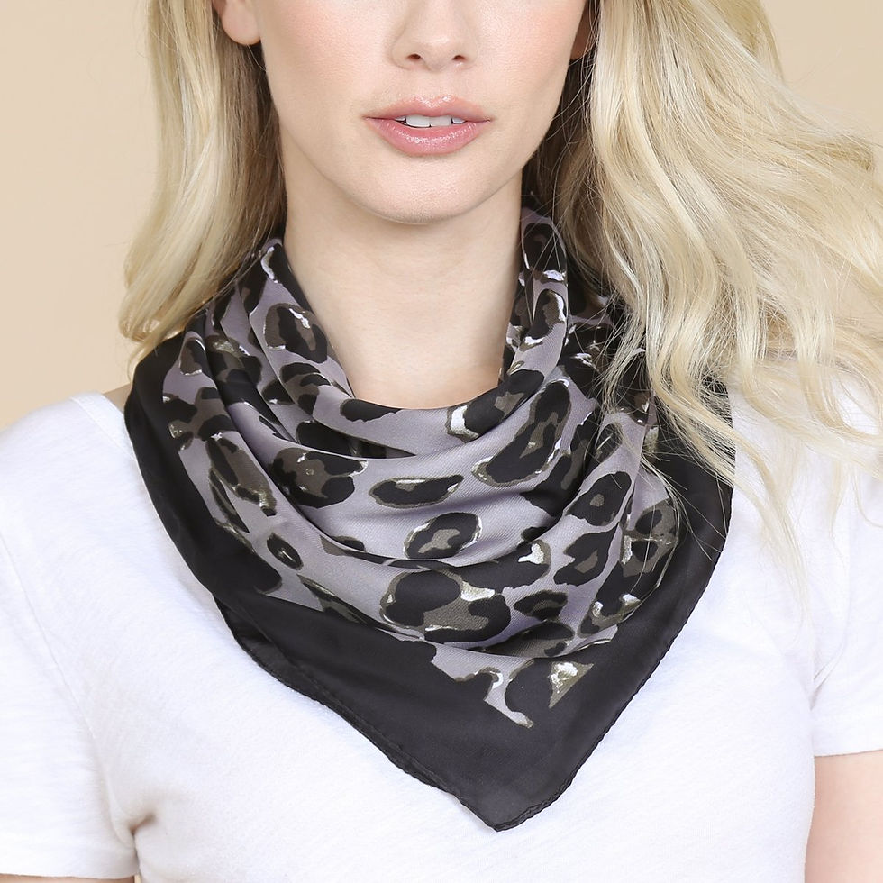 Miniatura: Hdf2432gy - Gray Leopard Pattern Scarf