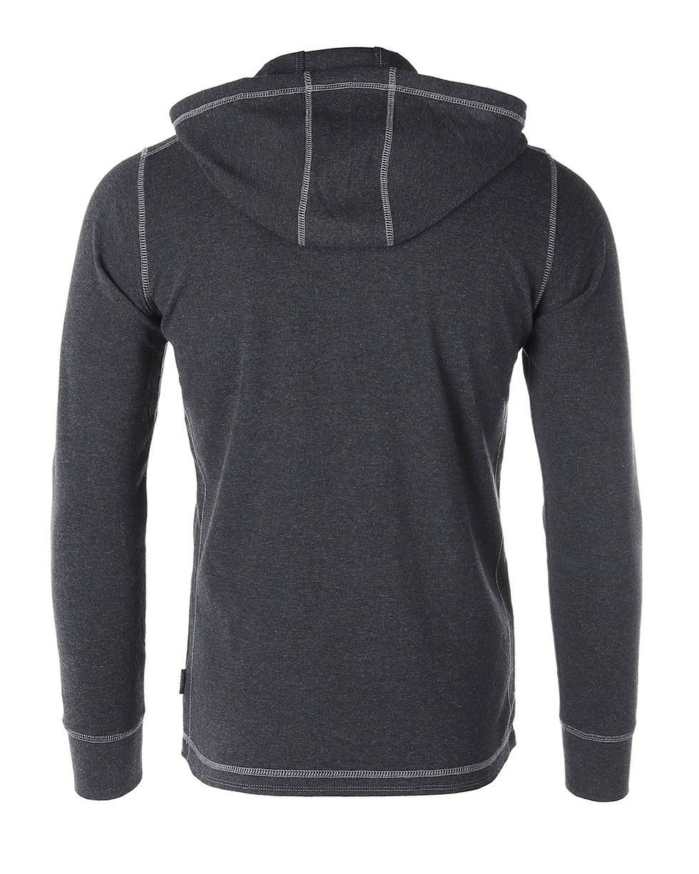 Thumbnail: ZIMEGO Mens Vintage Dyed Thermal Long Sleeve Lightweight Fashion Hooded Henley