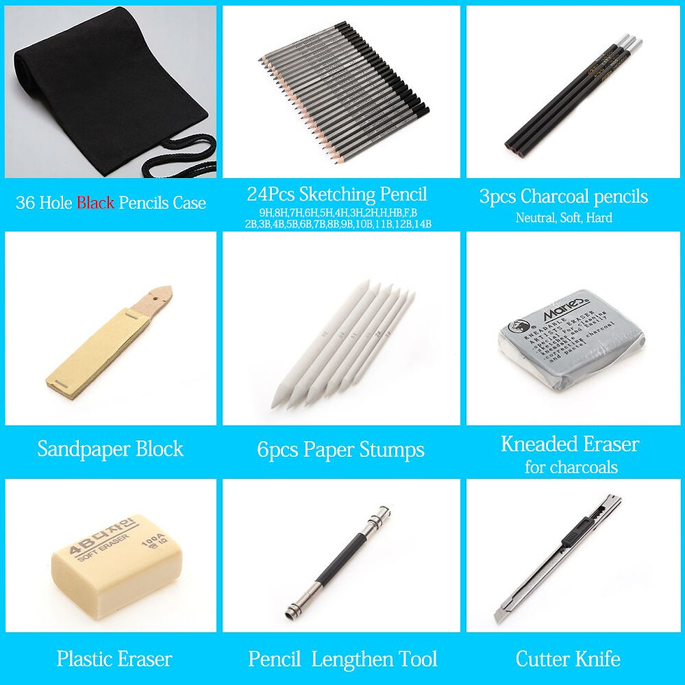 Miniatura: 27/39pcs Sketch  Pencil Pencil Bags for Painter School Students Art Supplies