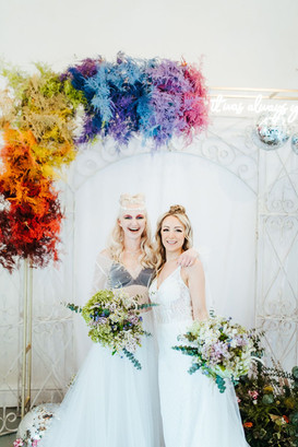 Rainbow Bridal Makeup by myself on Blonde Model