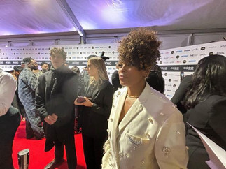 Celebrities arriving at the MOBO Awards under James Fletcher Marquees' structure
