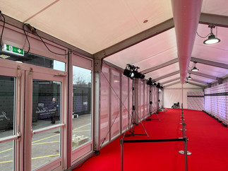 James Fletcher Marquees clear span marquee at the 2025 MOBO Awards red carpet